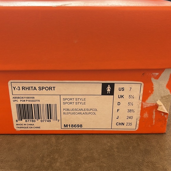 Adidas Y-3 Rhita Sport sneakers. Size US 7. Never worn, in box with dust bag. - Picture 7 of 7
